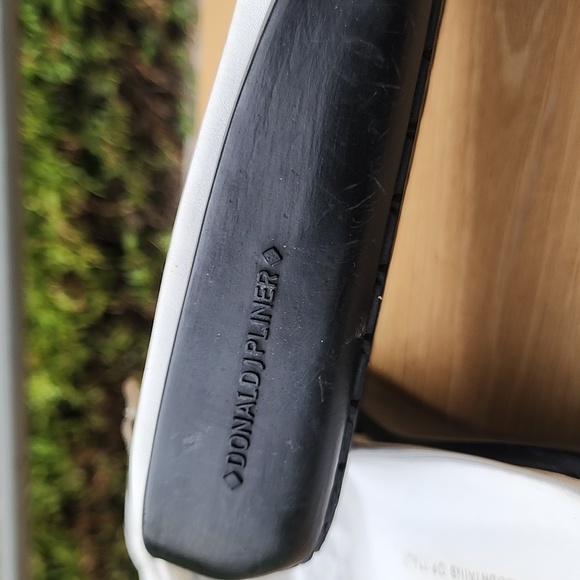 Donald J Pliner French Cactus/White Black Leather Floral Slip-on Sandals Size 9 - Picture 5 of 12